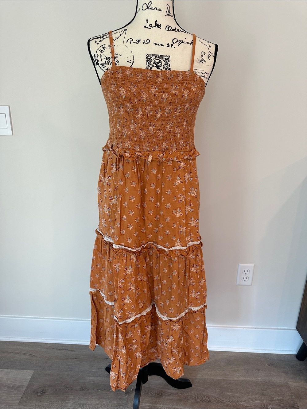 Universal Thread Rust Floral Maxi Sundress